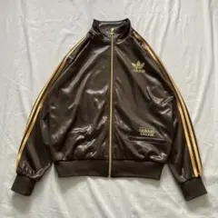 90s00s adidas brown coated track jkt y2k