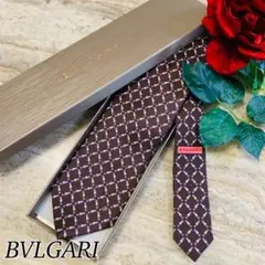 N82 新品未使用 ブルガリ セッテピエゲ 総柄 人形柄 ネクタイ メンズ