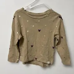 【100cm】ギャップ Tシャツ 長袖 ディズニー ミニー ベージュ ハート柄のサムネイル