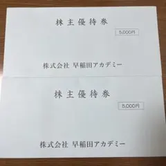 早稲田アカデミー 株主優待券 5,000円　2個セット　10000万円分
