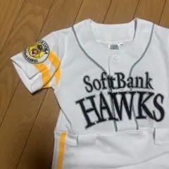 【希少・美品】福岡ソフトバンクホークス 刺繍ユニフォーム ワンピース キッズ