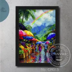 【A4フレーム付き】インテリアアートポスター 雨の日