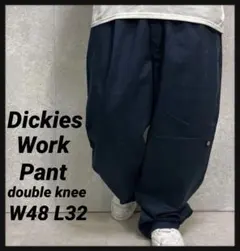 ディッキーズ　ネイビーチノパン　ダブルニー　ビックサイズ　ワーク　W48 L32
