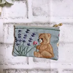 インド刺繍リボン　ポーチ　マルチポーチ　ハンドメイド　ミニポーチ　NO3557