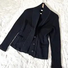 CORDIER ブラック　リブニット　カーディガン ウールのサムネイル