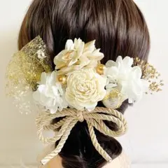 ヘッドドレス 髪飾り 結婚式 成人式 前撮り 水引 卒業式 ドライフラワー 袴
