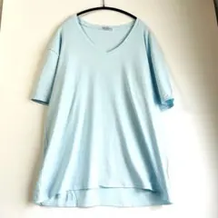 MINIMINI STORE Vネック 半袖 カットソー M ミントブルーのサムネイル