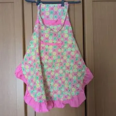 フリル付きフルーツ柄可愛いエプロン