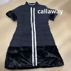 ひ*ろ様 callaway ダウンジャケット 黒 ミディ丈 ファー付き