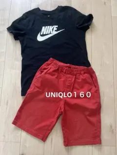 【UNIQLO】キッズハーフパンツ　レッド　 １６０