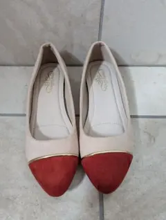 レディース　ベージュ　 ビジューパンプス　22.5