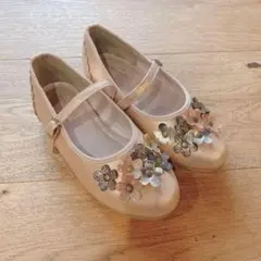 新品　組曲キッズ　靴　パンプス　花　フラワーモチーフ　23㎝