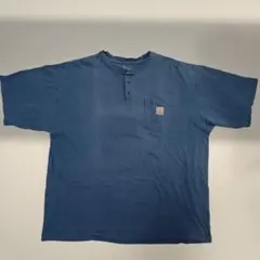 Carhartt XL ネイビー ヘンリーネックTシャツ