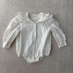 monbebeフリル襟　ビックカラー　ロンパース　M