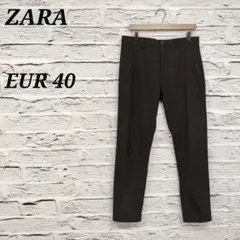 ザラ 【EUR 40】 メンズスラックス カジュアルパンツ ノータック ブラック