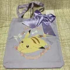 ポケモン ピカチュウ トートバッグ リボン付き