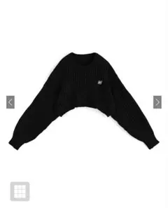 GRL グレイル k9311d ロゴ刺繍ケーブルニットショート丈カーディガン