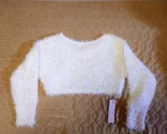 COCODEAL ホワイト フェザーニット ショート丈