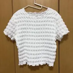 GU ジーユー 半袖 ポコポコ トップス tシャツ Lサイズ ホワイト
