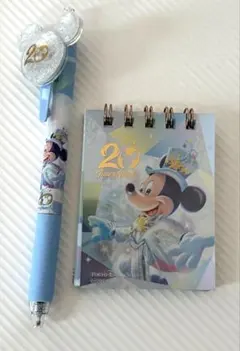 ディズニーシー 20周年Time to Shine ミッキーマウス メモ帳 ペン