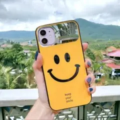 iPhone14 ケース スマイル ギフト ミラー アイフォンケース 記念日