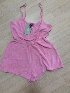 H&M パイル地 ロンパース ピンクのサムネイル