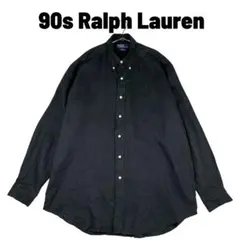 90s Ralph Lauren BDシャツ リネン100 ブラック BLAKEのサムネイル