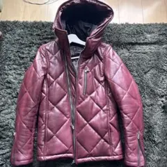 ※値下げ　No id. レザー　キルティング　ダウンジャケット