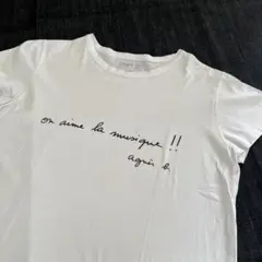 アニエスベー agnès b. ホワイト Tシャツ サイズ2 半袖　ロゴ