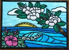 美品　ハワイアンキルト　タペストリー 楽天市場】1点限定品【完成品ハワイアンキルト】ハワイアンキルト