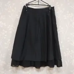 INDIVI ブラック プリーツスカート 36