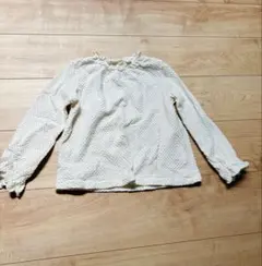 アプレレクール　ホワイトフリル長袖シャツ110