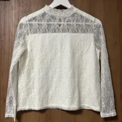 【earth music&ecology】長袖 総レース カットソー トップス