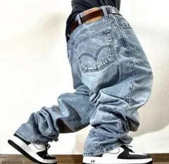 リーバイス560デニムパンツ大バギーワイドテーパードw40アメリカUSA古着