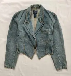 90s 希少レア GAP デニムジャケット クロップド テーラード ブザー S