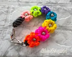 tamaパラコード☆ショートストラップ144☆ハンドストラップ☆デコラ☆ネオン