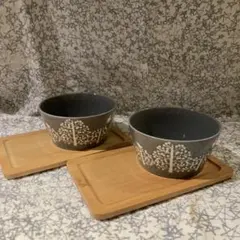 グリーンフラワーボウル おうちカフェセット ナチュラル 小鉢 ウッド