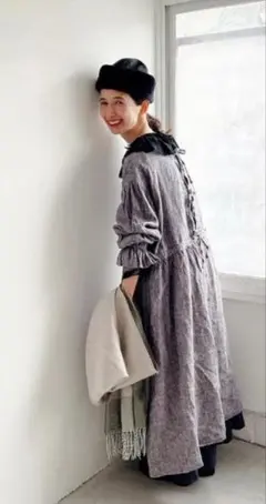 新品　サマンサモスモス　35th kazumiさんコラボ 前後着リネンワンピース