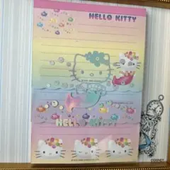 超レア　当時物　マーメイドキティ３段メモ帳　ハローキティ　サンリオ　平成レトロ