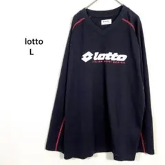 lotto ロット◉スポーツウェア ピステ L ブラック ロゴプリント サッカー