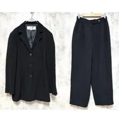 美品【23区】パンツスーツセットアップ 上下 Mサイズ ブラック ストライプ