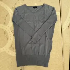 INDIVI ライトブルー Vネック セーター 38