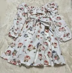 リズリサ　花柄ワンピース　タグ無し美品　長袖　おしゃれボタン