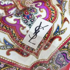 Yves Saint Laurent 大判スカーフ 105cm ペイズリー柄