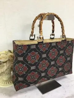 夏セール】ハンドメイド・大島紬・小さめ・形崩れしにくいトートバッグ