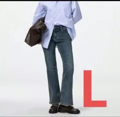 試着のみ！GU スリムフレアジーンズ L