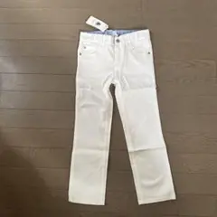 新品プチバトーホワイトカラーデニムパンツ 6ans 116cm