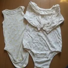 80センチ ロンパース 女の子 フリル付き ノースリーブ