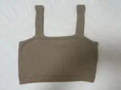 【美品】トレンド＊ニットビスチェ モカベージュ M／リブニット・重ね着・春