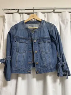 【NATURAL BEATY BASIC】デニムジャケット 春　リボン 長袖